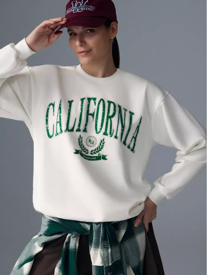 Свитшот CALIFORNIA свободного силуэта NEVERLATE | Одежда для спорта и жизни
